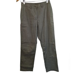 Vintage Liz Claiborne High Rise Green Linen Blend Straight Slacks Pants Size 6P